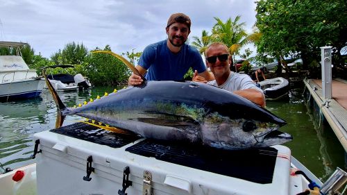 Gros thon jaune pêché au poito à Moorea